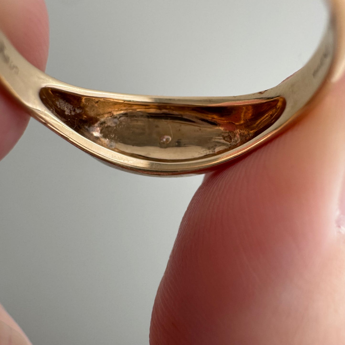 reimagined V I N T A G E // letting go / 10k gold signet with newly engraved dandelion and diamond / size 7.75+