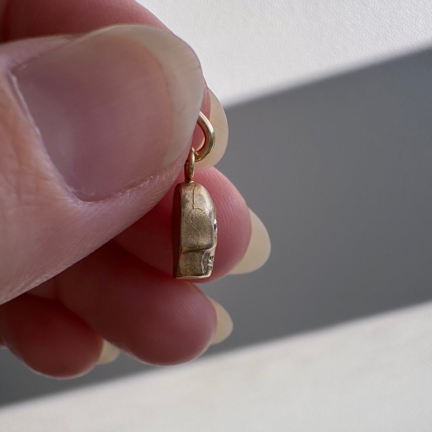 N E W // memento mori grin / 14k yellow gold skull with diamond eyes / a pendant or charm