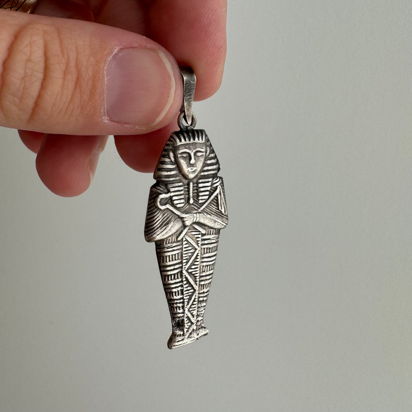 V I N T A G E // ancient protector / sterling silver egyptian mummy / a pendant