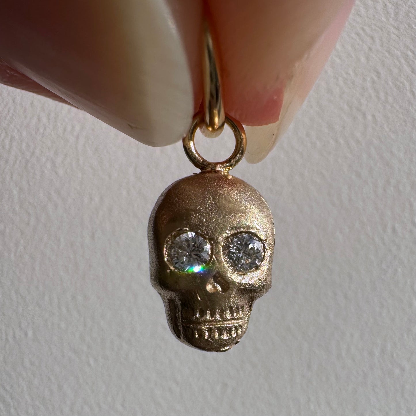 N E W // memento mori grin / 14k yellow gold skull with diamond eyes / a pendant or charm