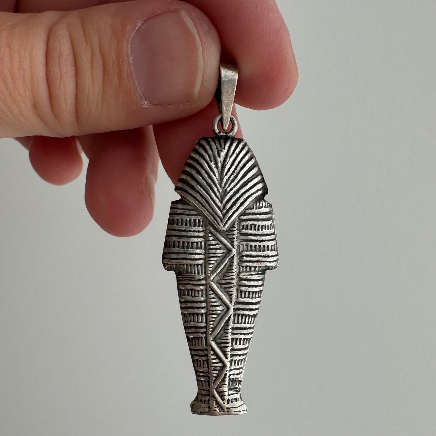 V I N T A G E // ancient protector / sterling silver egyptian mummy / a pendant