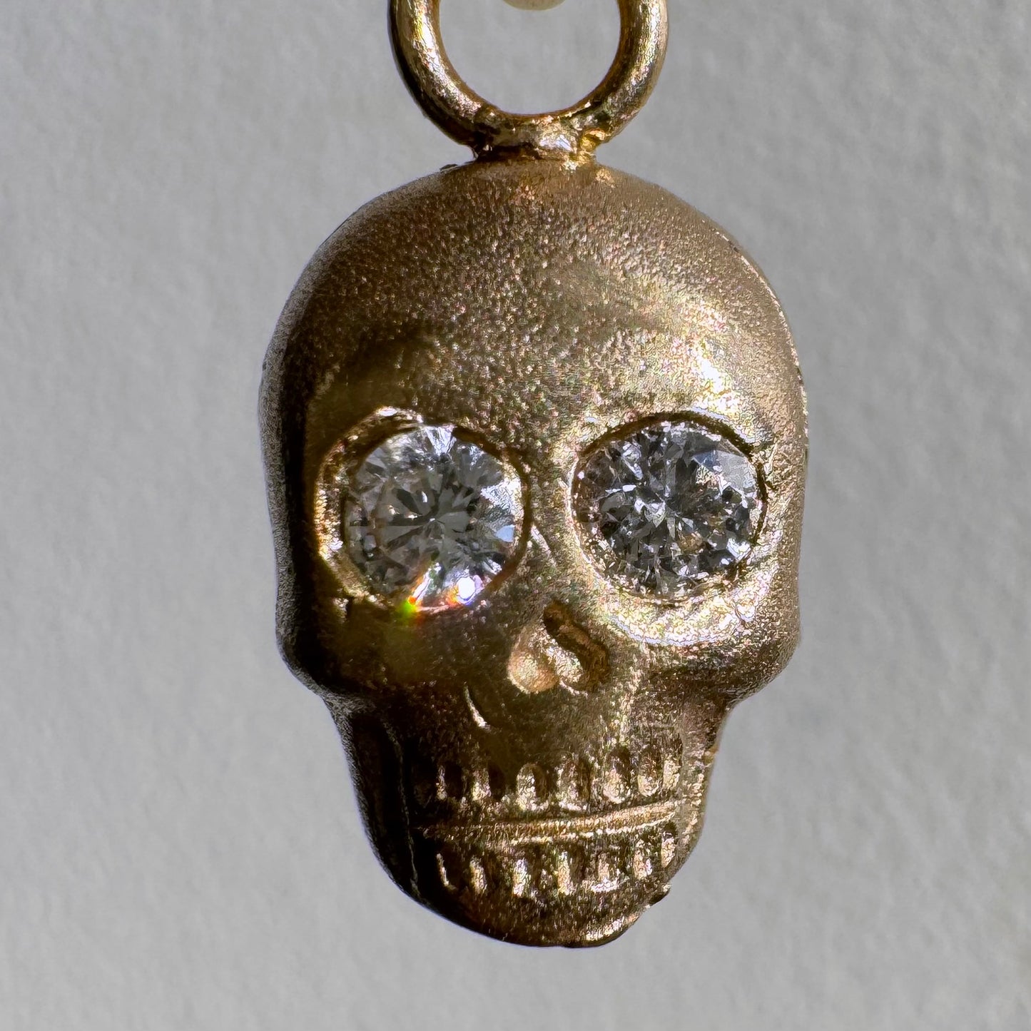 N E W // memento mori grin / 14k yellow gold skull with diamond eyes / a pendant or charm