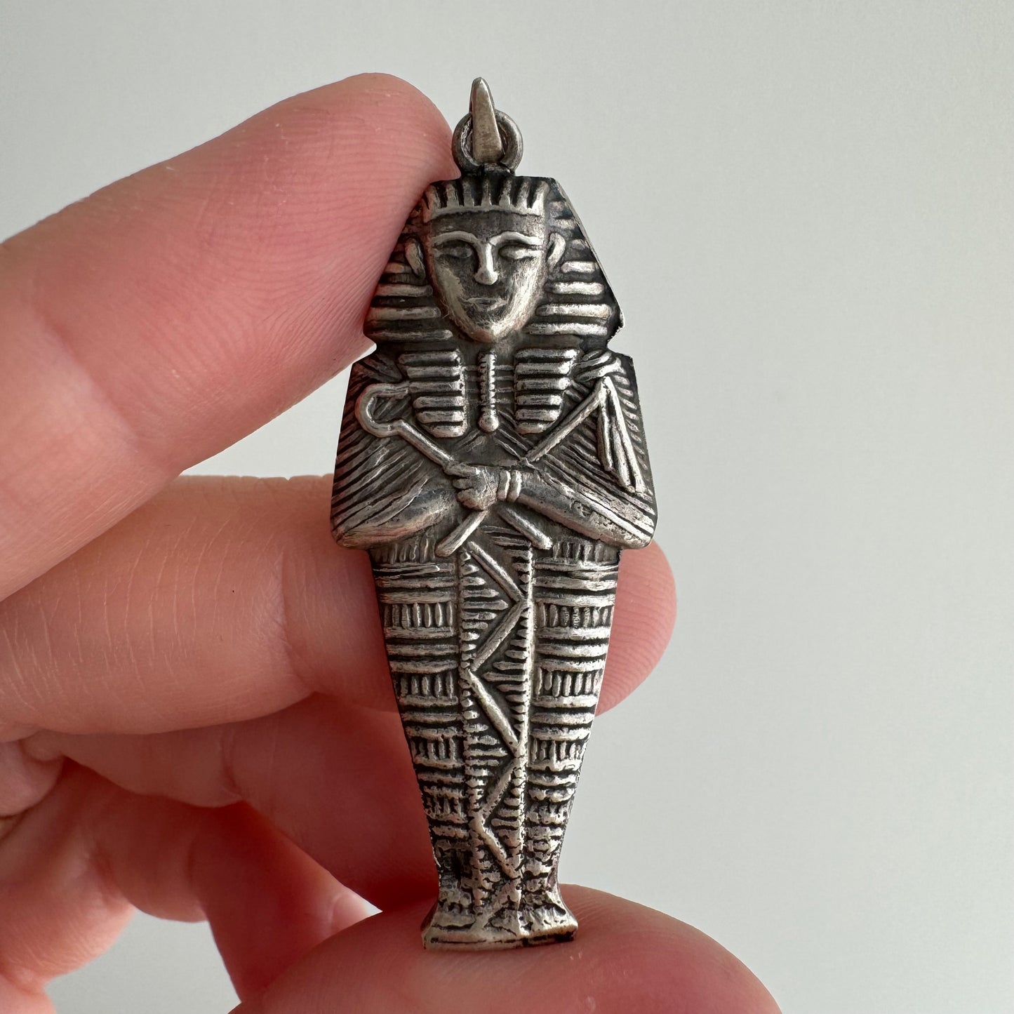 V I N T A G E // ancient protector / sterling silver egyptian mummy / a pendant