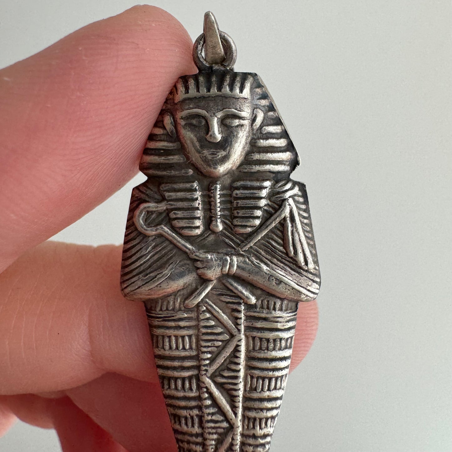 V I N T A G E // ancient protector / sterling silver egyptian mummy / a pendant