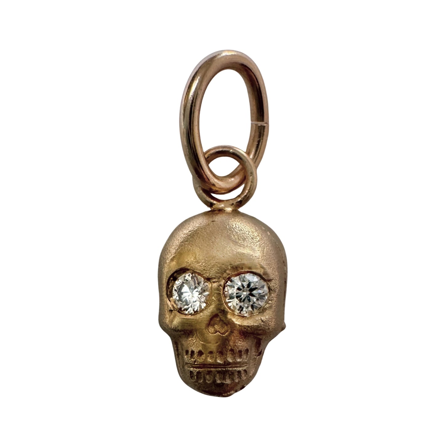 N E W // memento mori grin / 14k yellow gold skull with diamond eyes / a pendant or charm