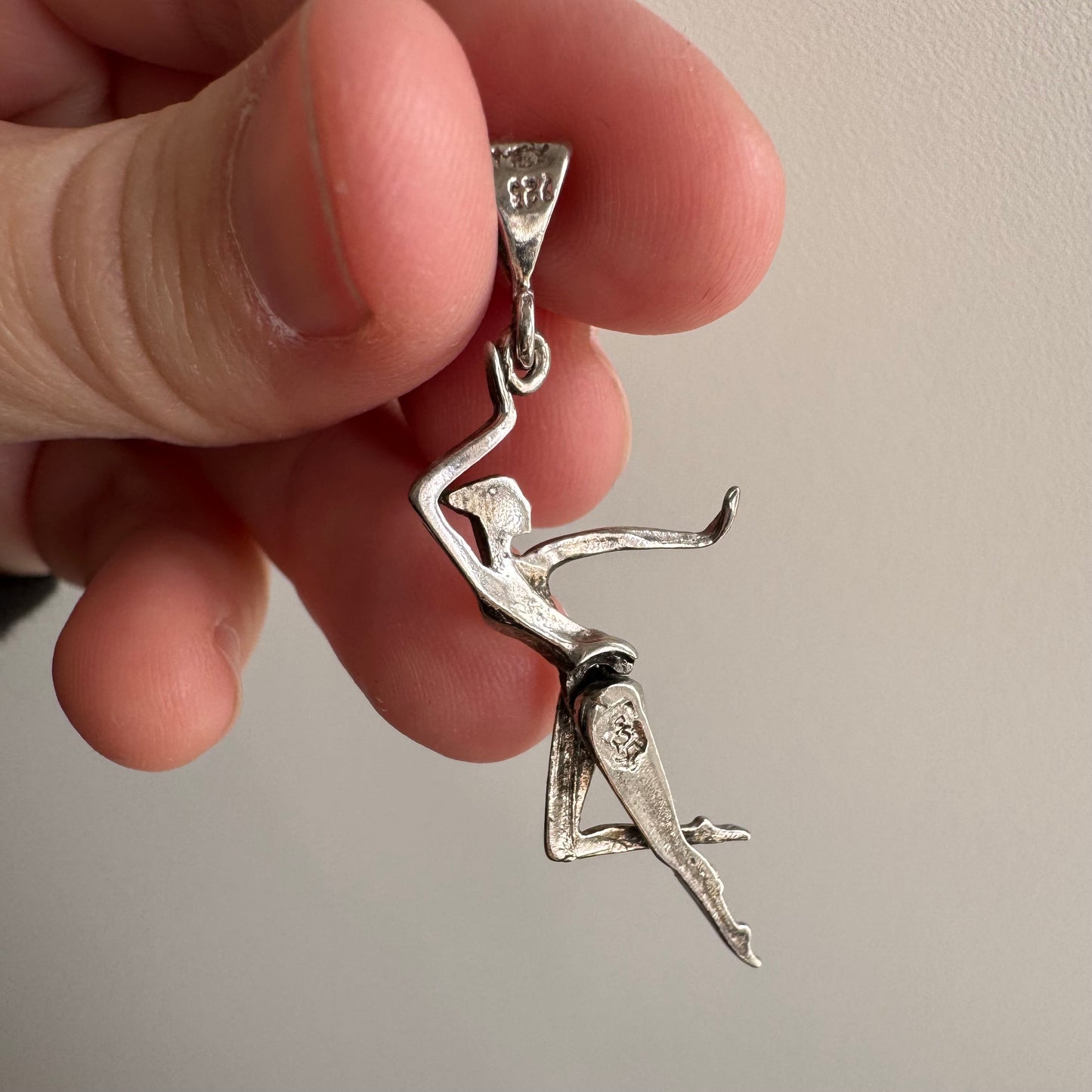 V I N T A G E // ready to dance / sterling silver articulated dancer pendant