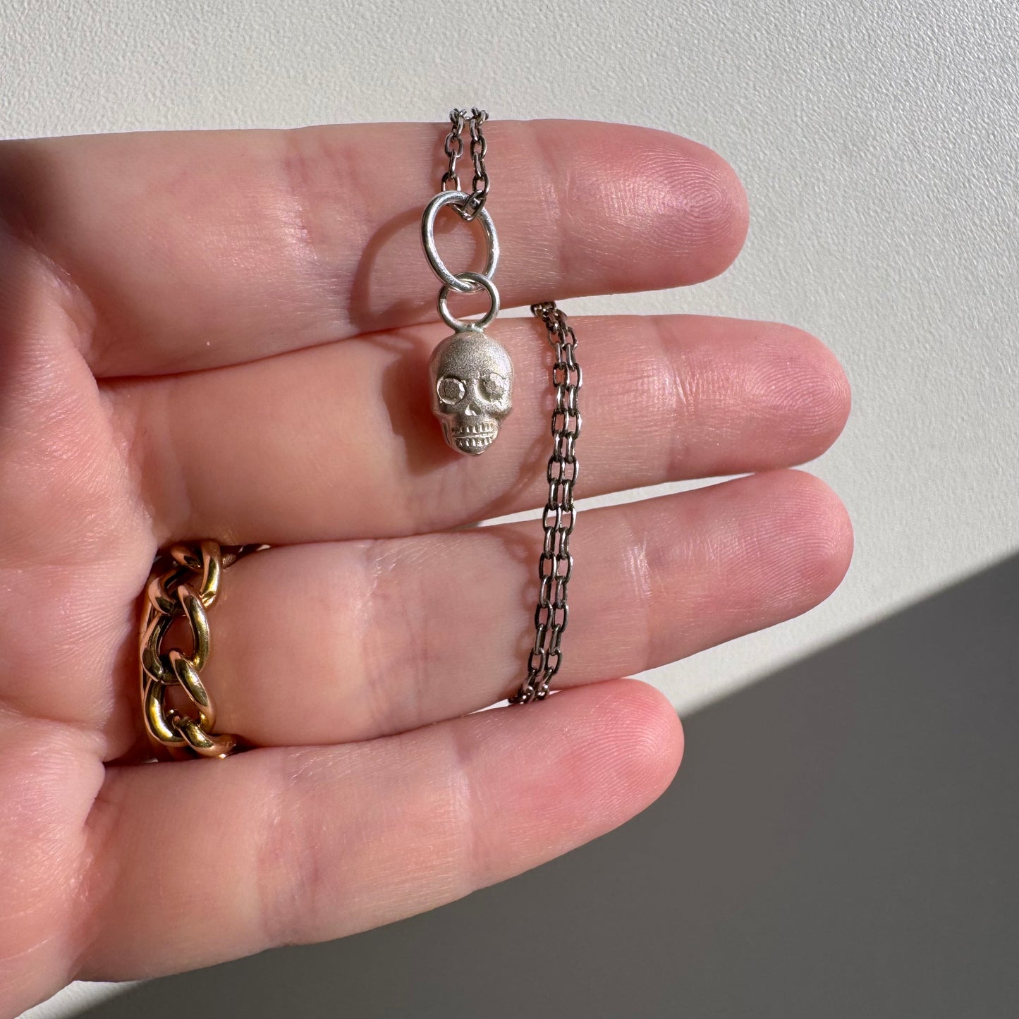 N E W // memento mori grin / sterling silver dainty skull pendant or charm