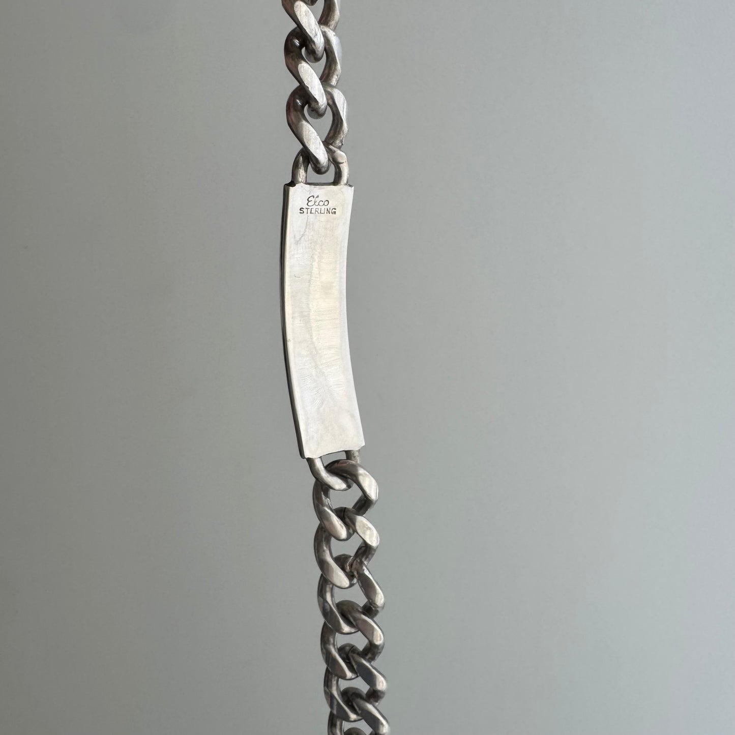 V I N T A G E // timeless ID / sterling silver heavy chunky mid century curb chain ID bracelet / 8.5", 64.5g