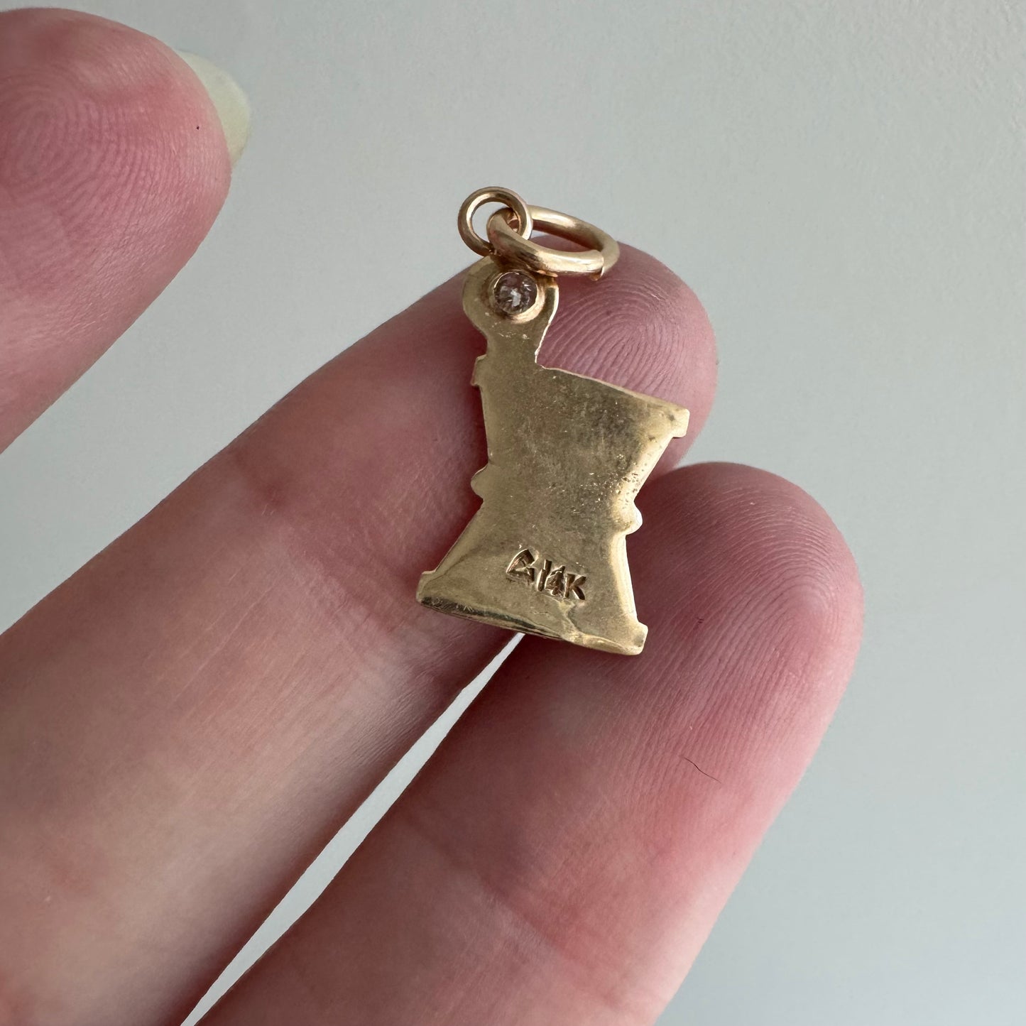 reimagined V I N T A G E // the medicine you need / 14k and diamond apothecary jar pendant