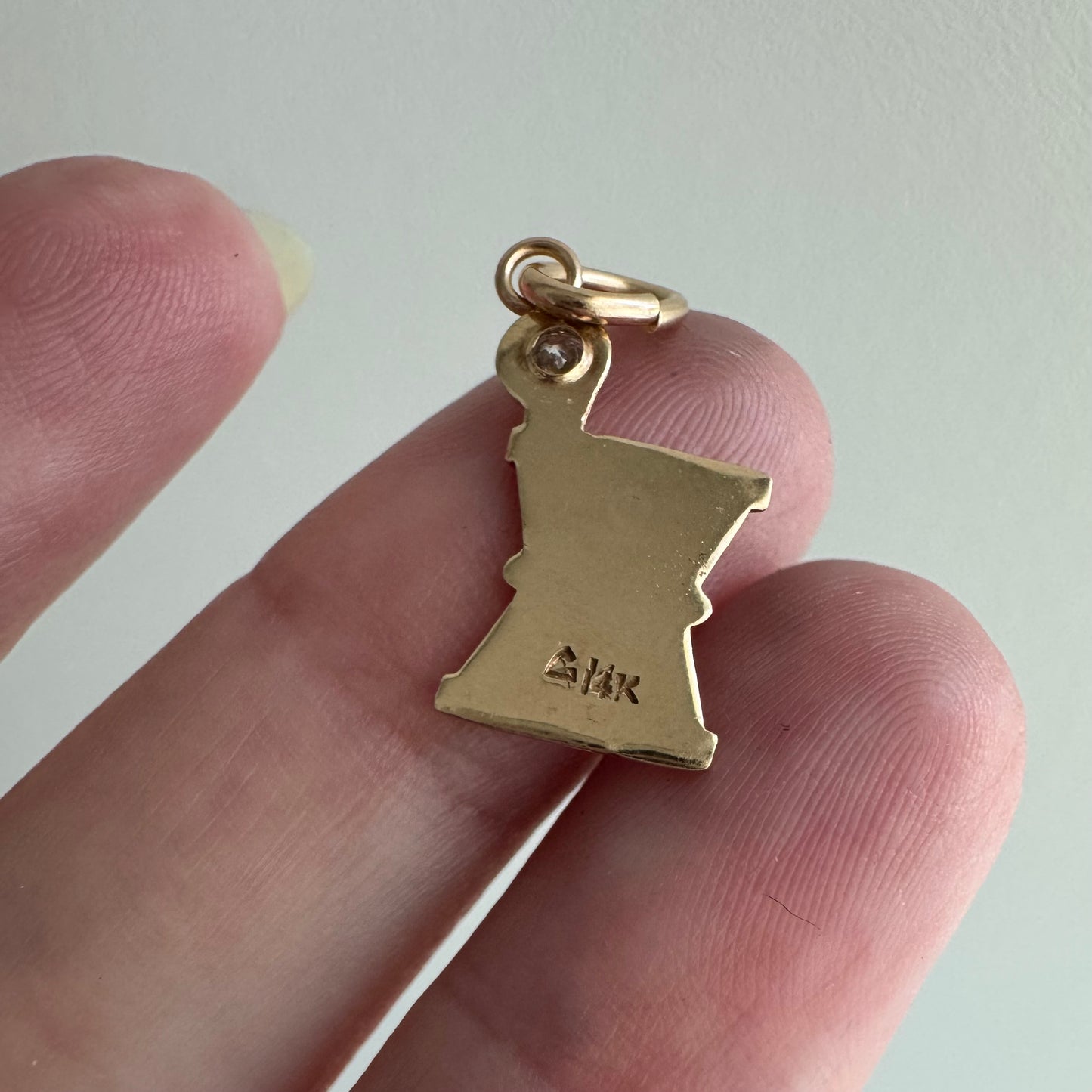 reimagined V I N T A G E // the medicine you need / 14k and diamond apothecary jar pendant