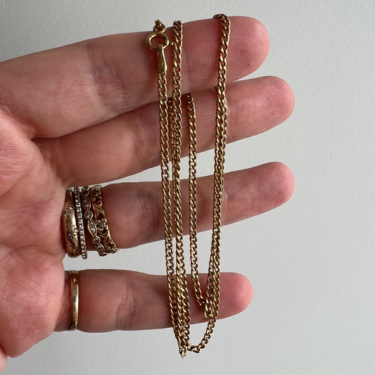 V I N T A G E // perfect everyday curb / 14k yellow gold curb chain / 19.5"