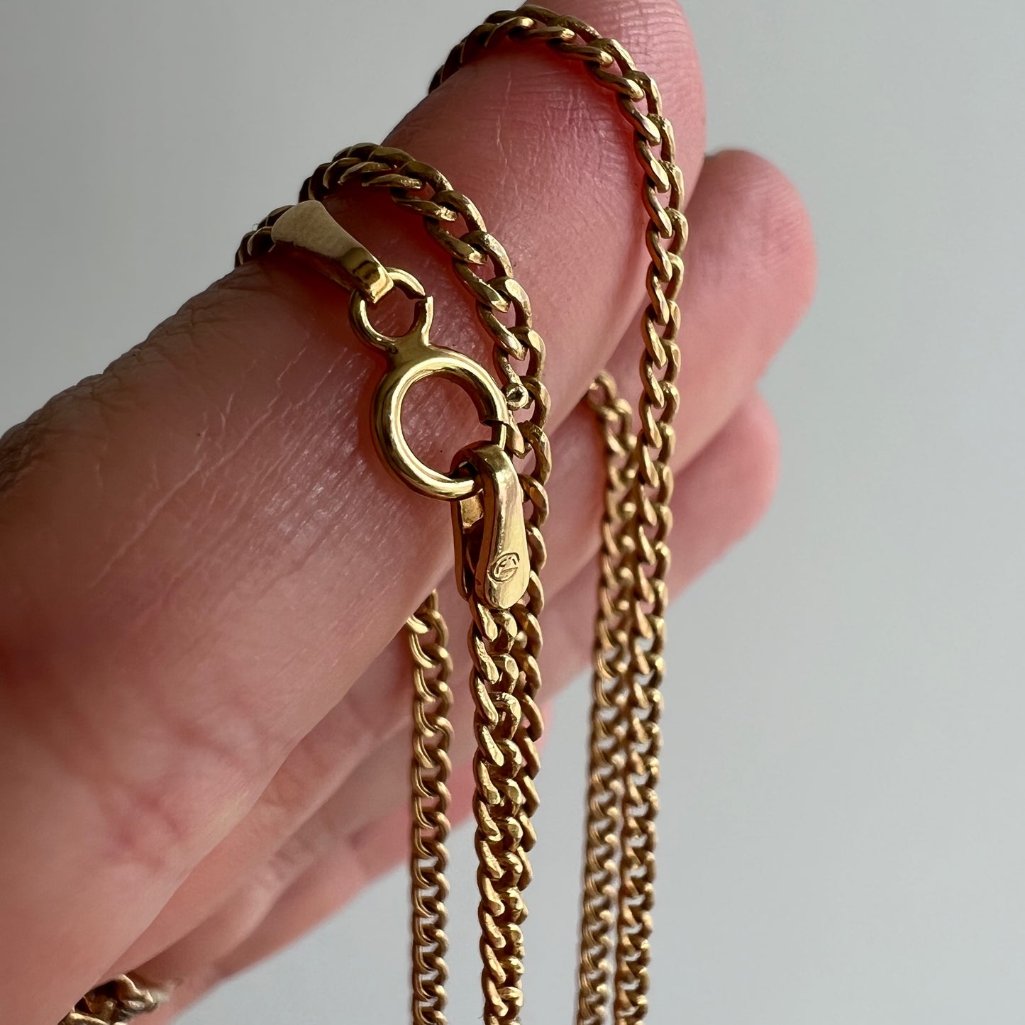 V I N T A G E // perfect everyday curb / 14k yellow gold curb chain / 19.5"