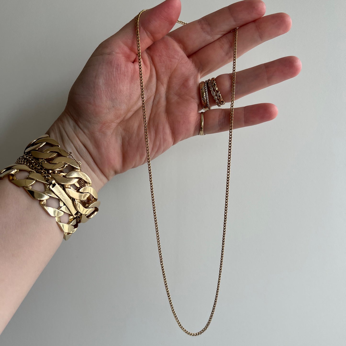 V I N T A G E // perfect everyday curb / 14k yellow gold curb chain / 19.5"