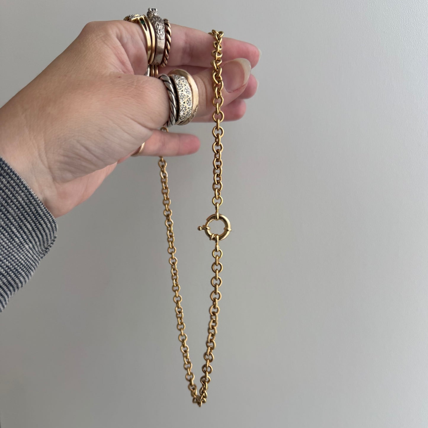 reimagined V I N T A G E // modern day watch chain / re-worked gold over sterling silver cable link chain / 18", 21.7g