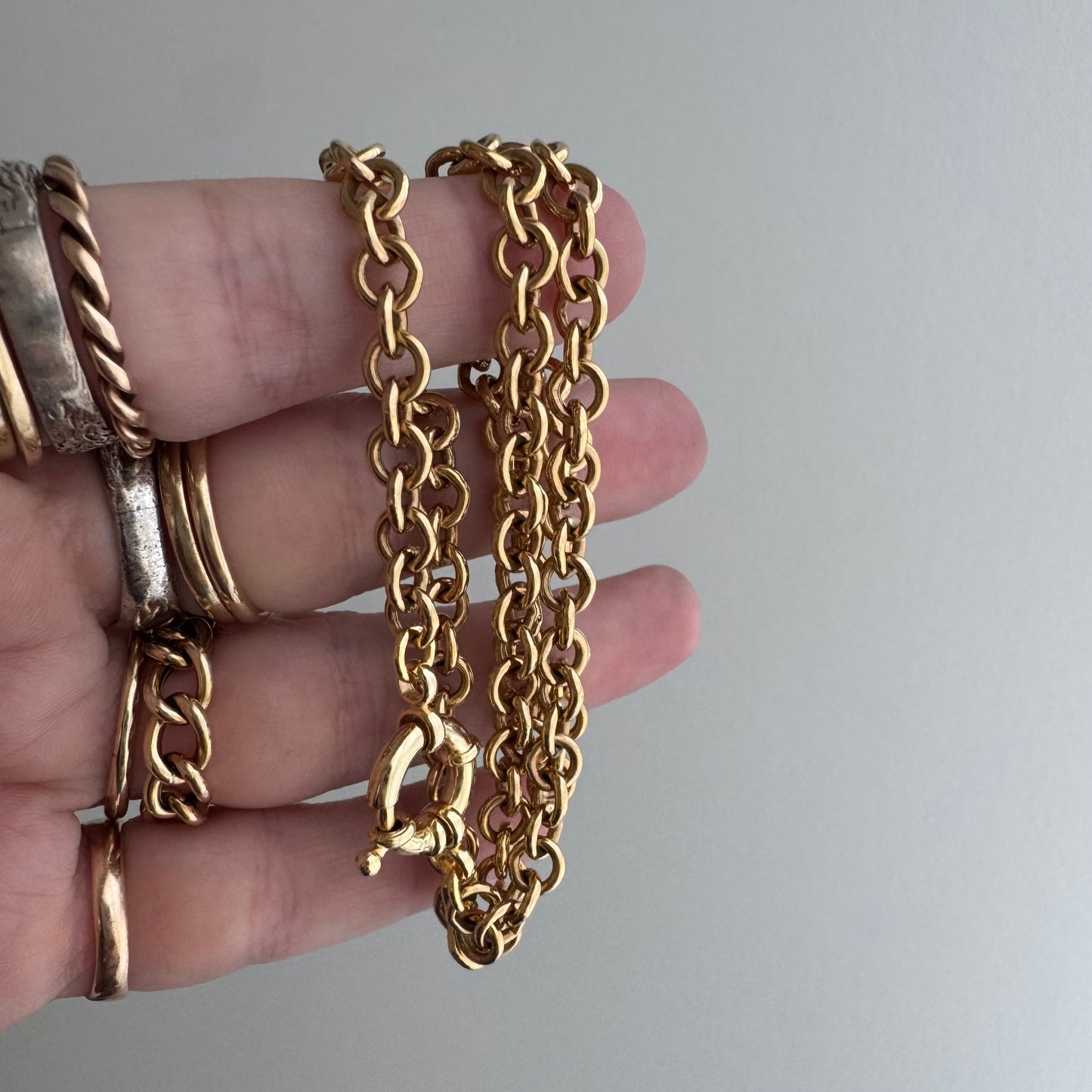 reimagined V I N T A G E // modern day watch chain / re-worked gold over sterling silver cable link chain / 18", 21.7g