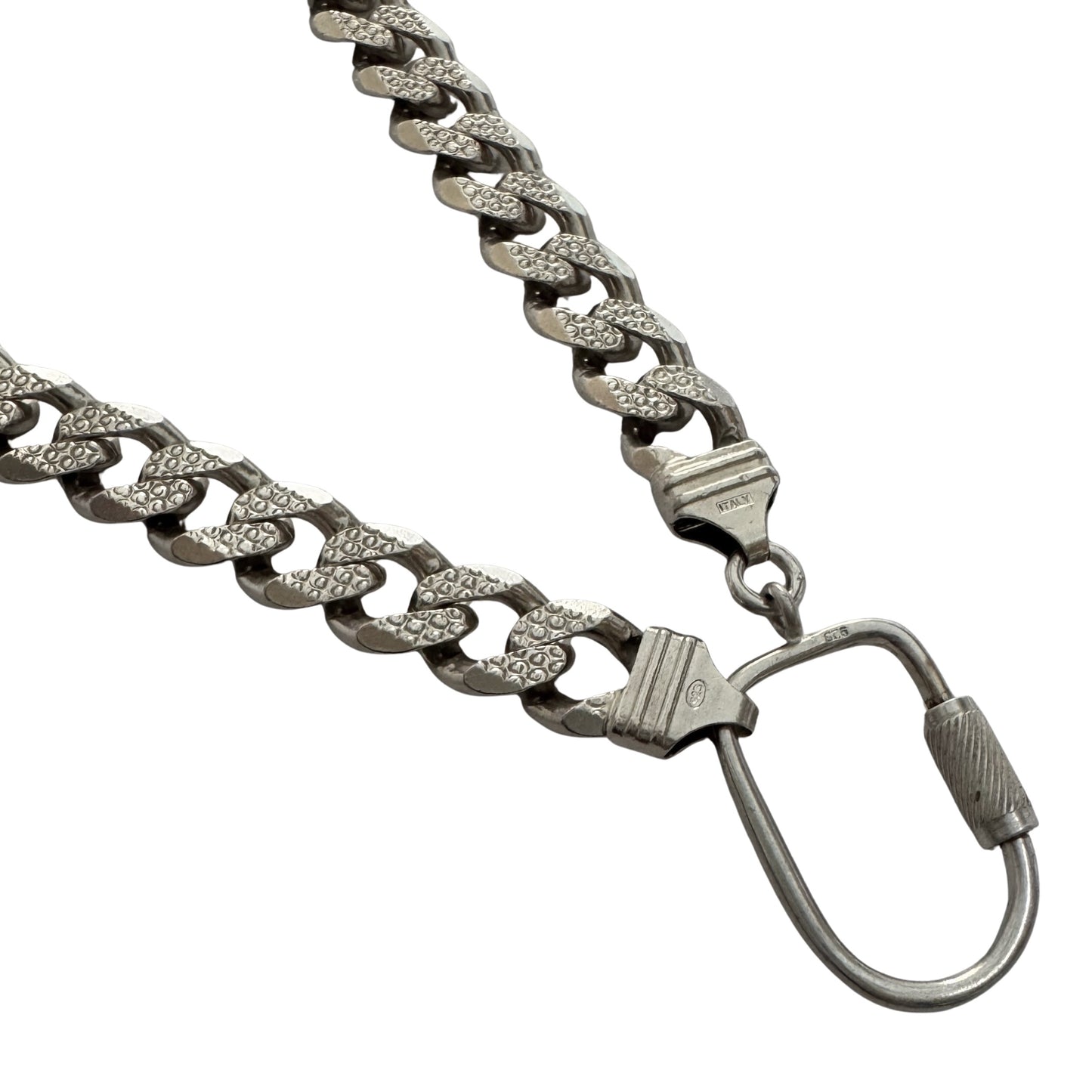 reimagined V I N T A G E // carabiner clasp / re-worked sterling silver chunky heavy double sided cuban curb chain / 23.75", 110g!!