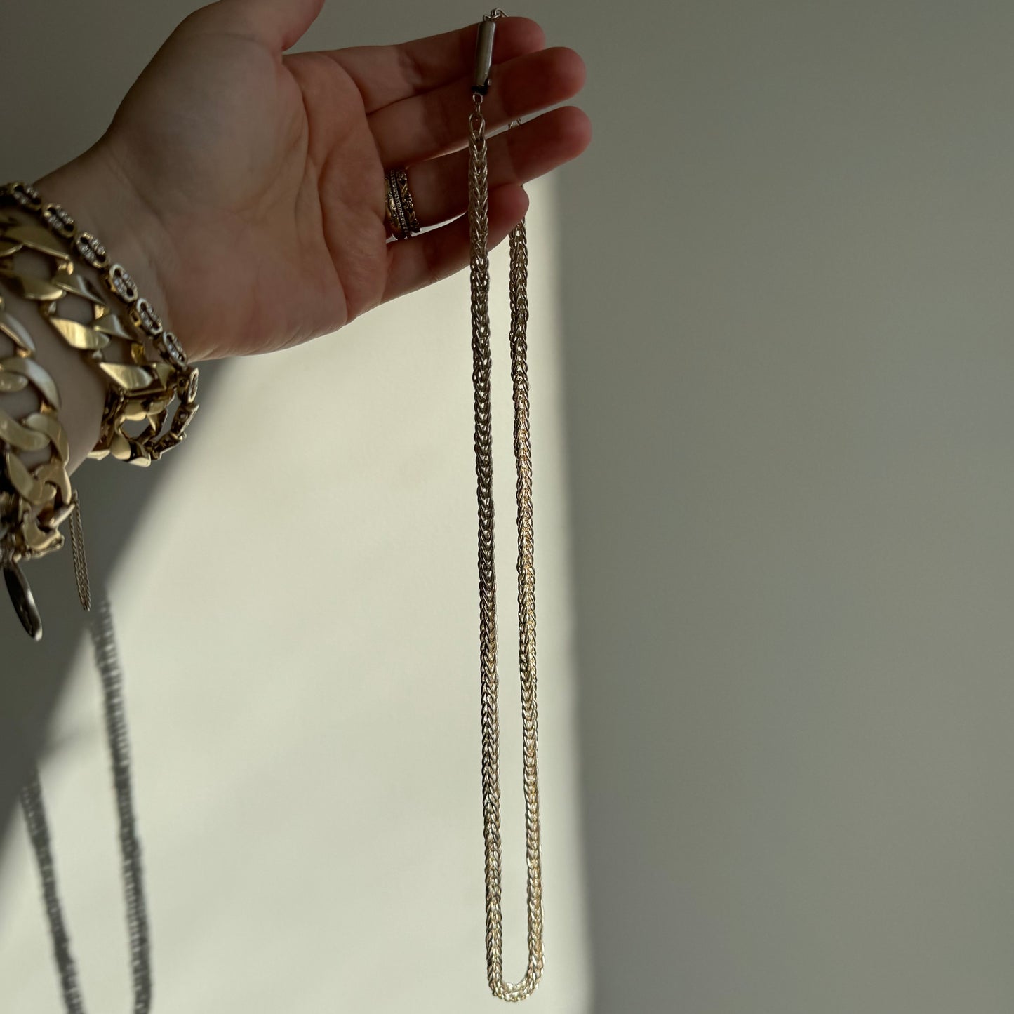 V I N T A G E // like a foxtail / sterling silver handmade foxtail chain necklace / 24", 39g