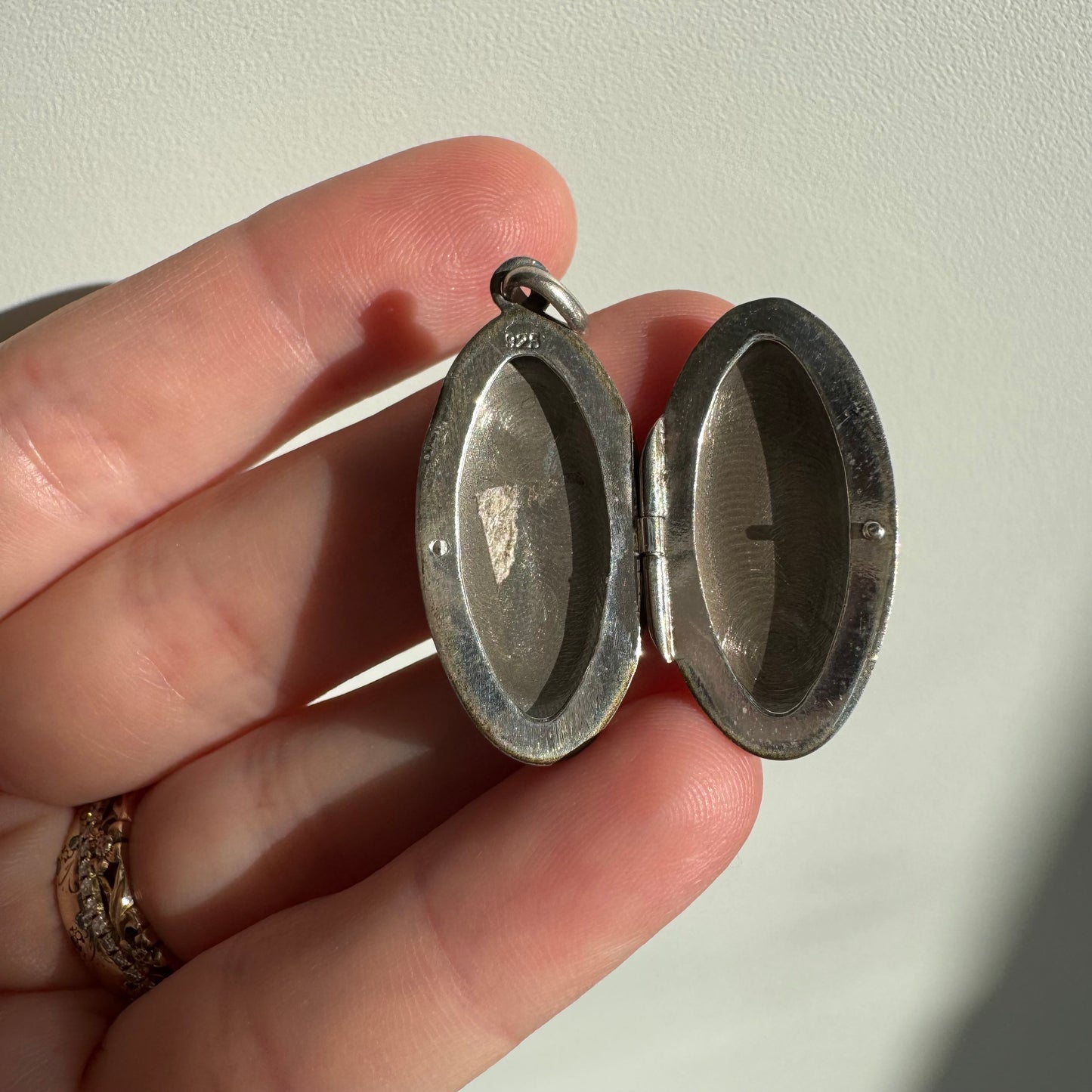 V I N T A G E // wearable pollinator / sterling silver oval locket / a pendant