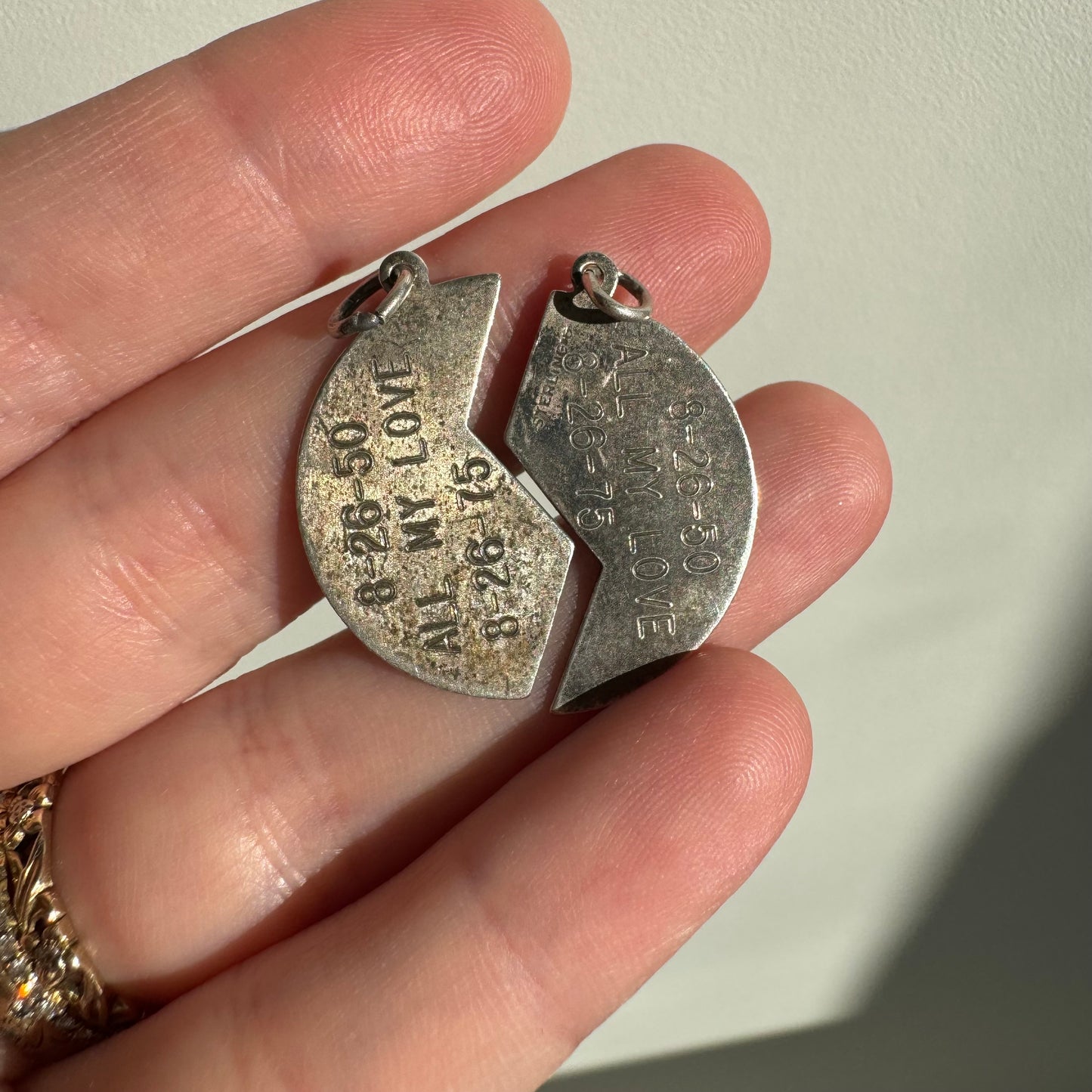 V I N T A G E // timeless mizpah / sterling silver two part mizpah coin / pendants