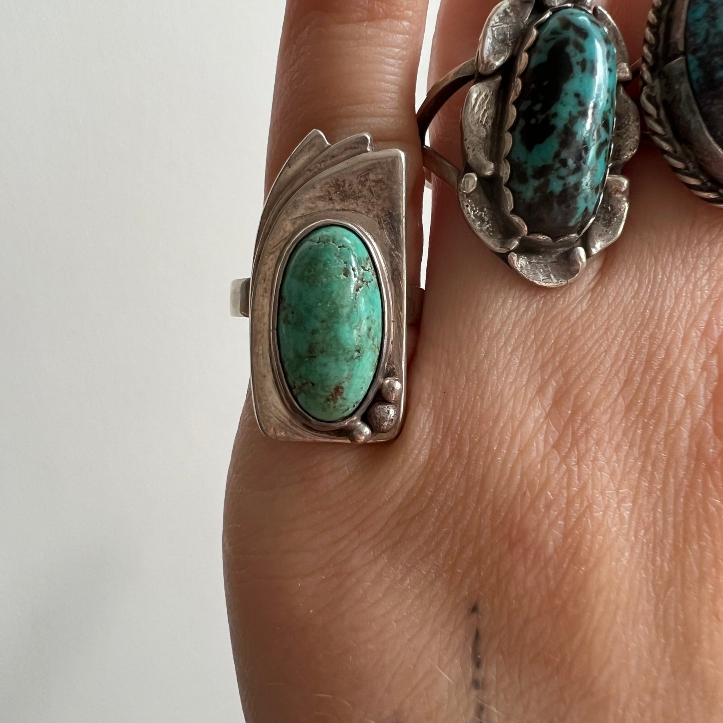 V I N T A G E // sterling silver rings by style and price / artist made turquoise rings / $88 each