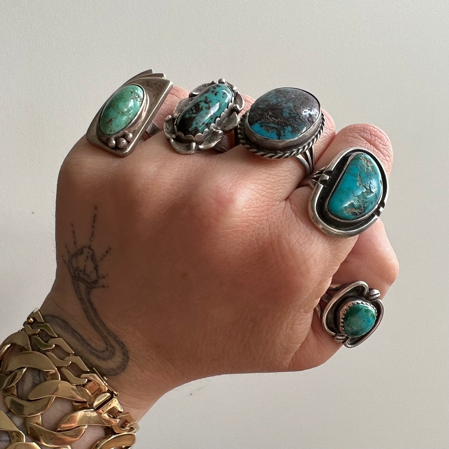 V I N T A G E // sterling silver rings by style and price / artist made turquoise rings / $88 each