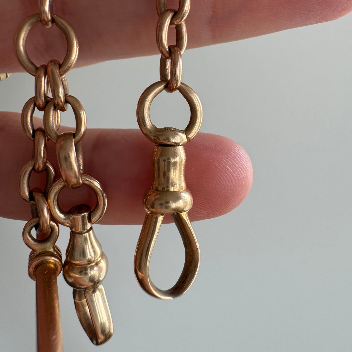 A N T I Q U E // rosy possibilities / 14k rose gold cable link watch chain / 12.25", 20g