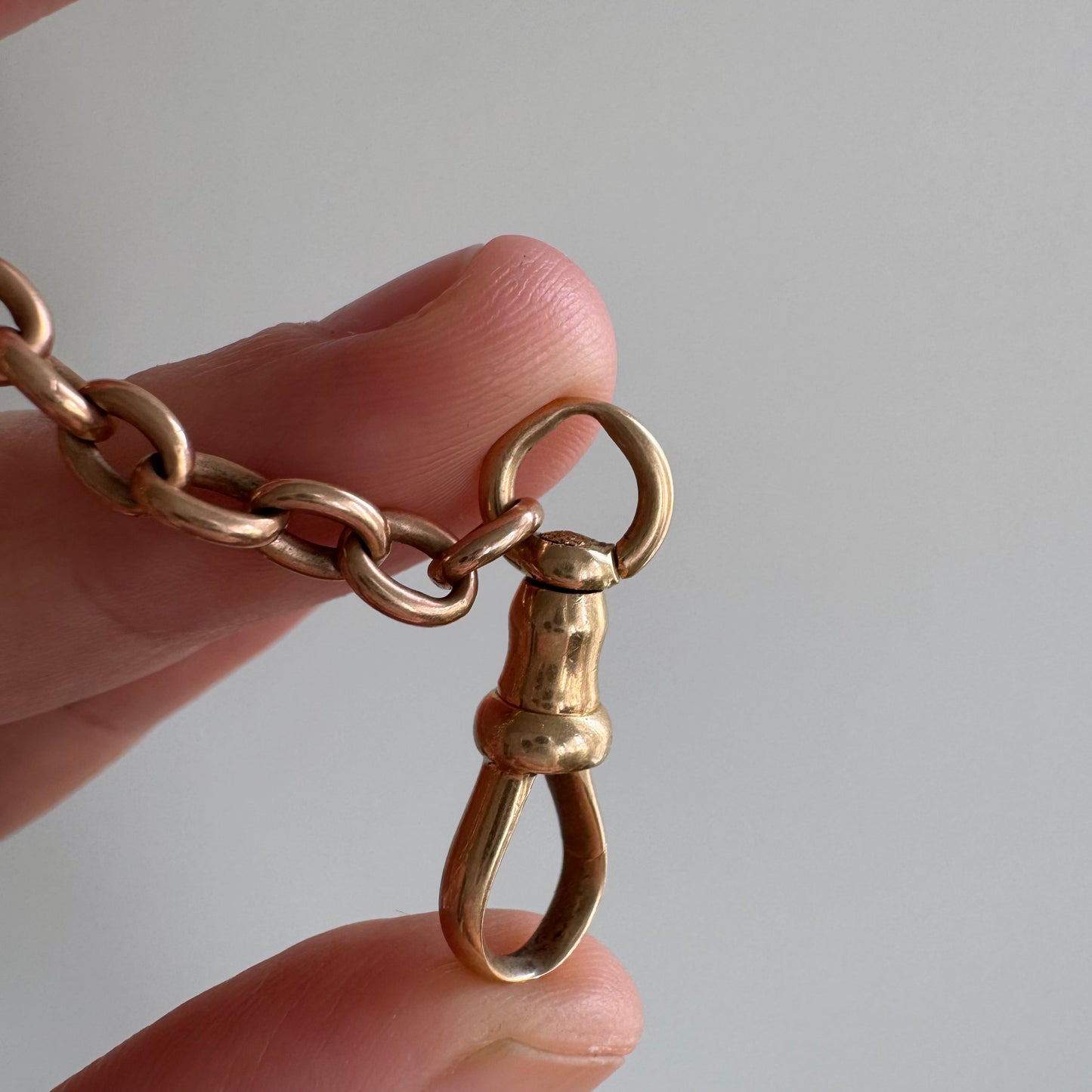 A N T I Q U E // rosy possibilities / 14k rose gold cable link watch chain / 12.25", 20g