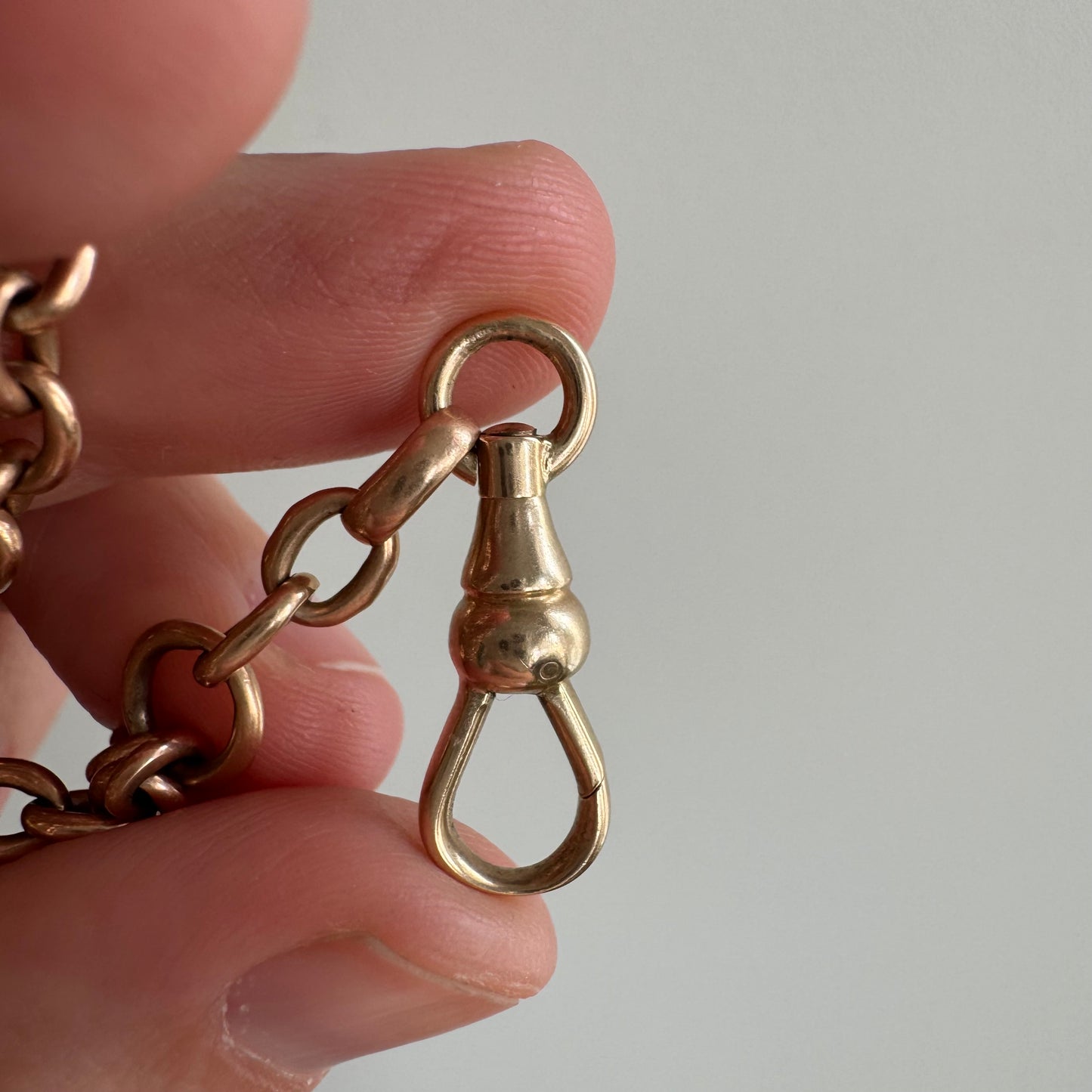 A N T I Q U E // rosy possibilities / 14k rose gold cable link watch chain / 12.25", 20g