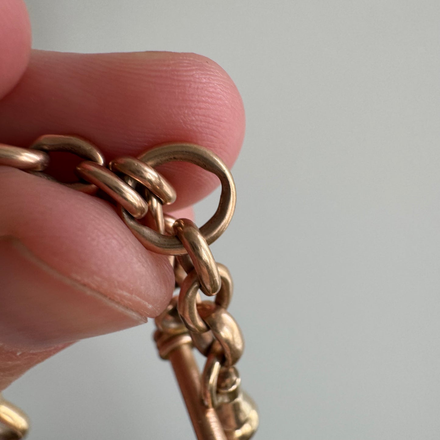 A N T I Q U E // rosy possibilities / 14k rose gold cable link watch chain / 12.25", 20g