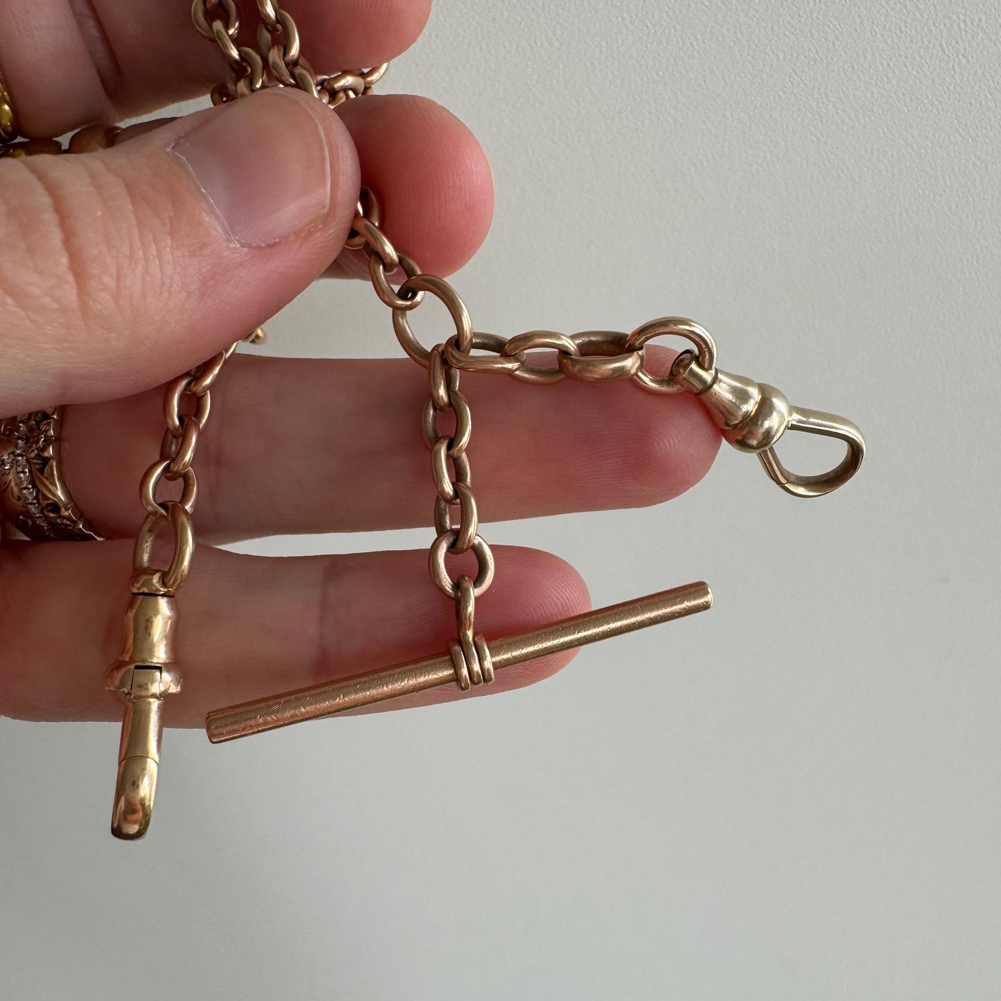 A N T I Q U E // rosy possibilities / 14k rose gold cable link watch chain / 12.25", 20g