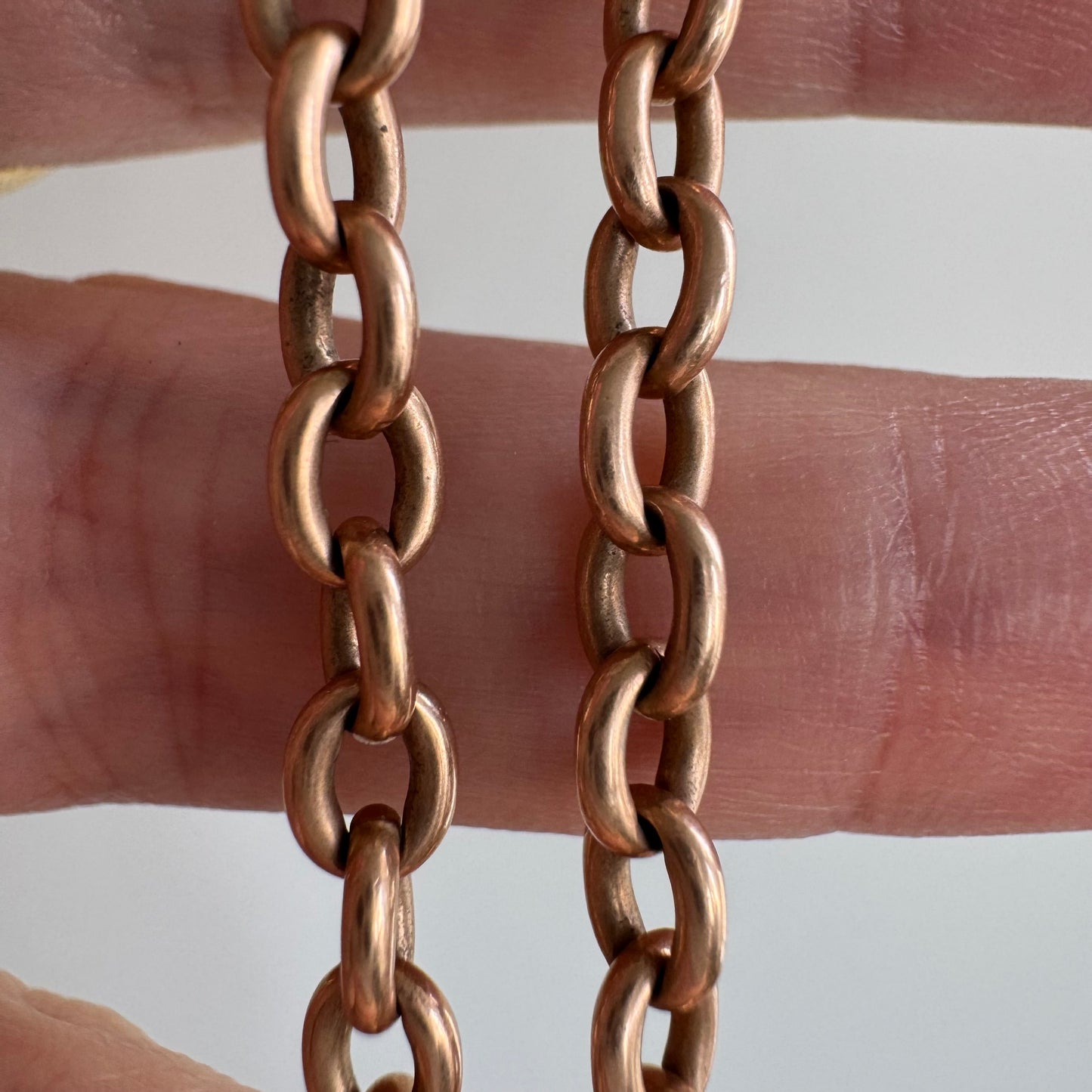 A N T I Q U E // rosy possibilities / 14k rose gold cable link watch chain / 12.25", 20g