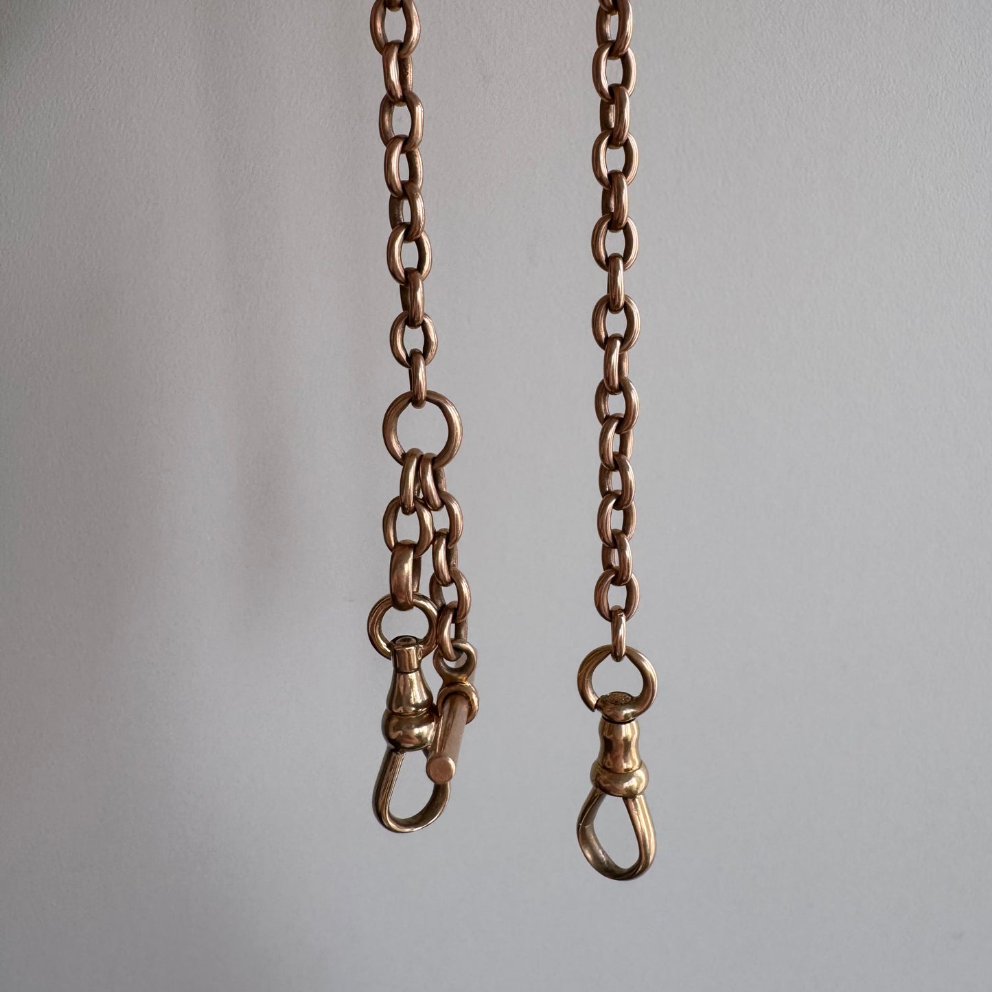 A N T I Q U E // rosy possibilities / 14k rose gold cable link watch chain / 12.25", 20g