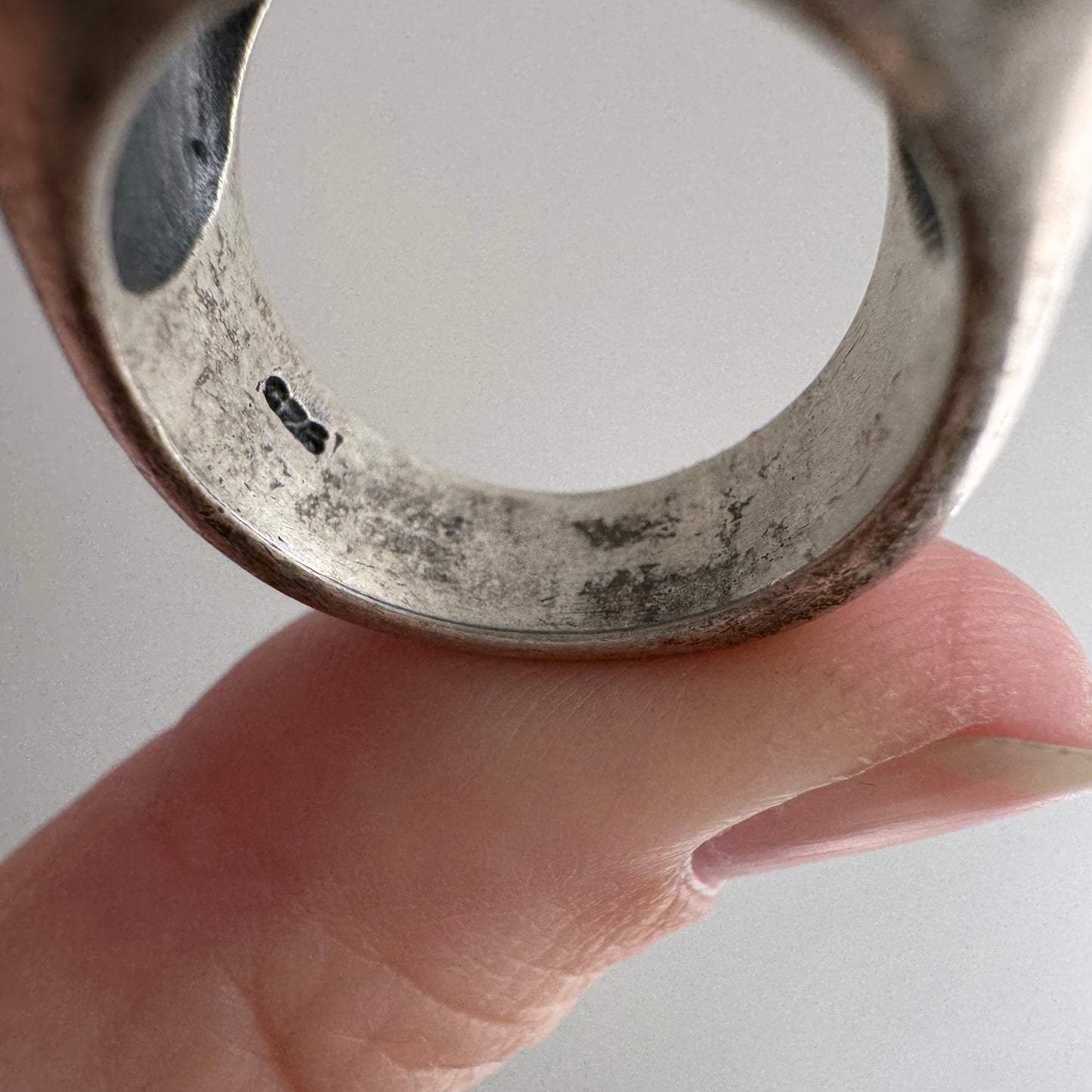 E S T A T E // 777 / sterling silver lucky 777 signet ring / size 6.5-ish