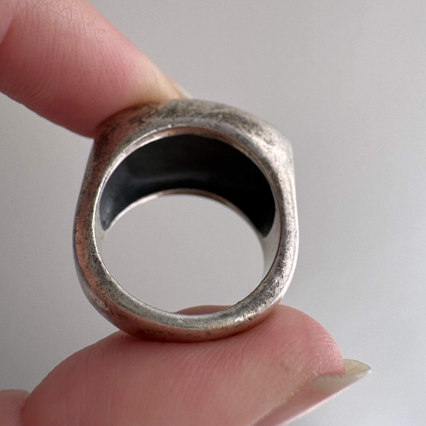 E S T A T E // 777 / sterling silver lucky 777 signet ring / size 6.5-ish