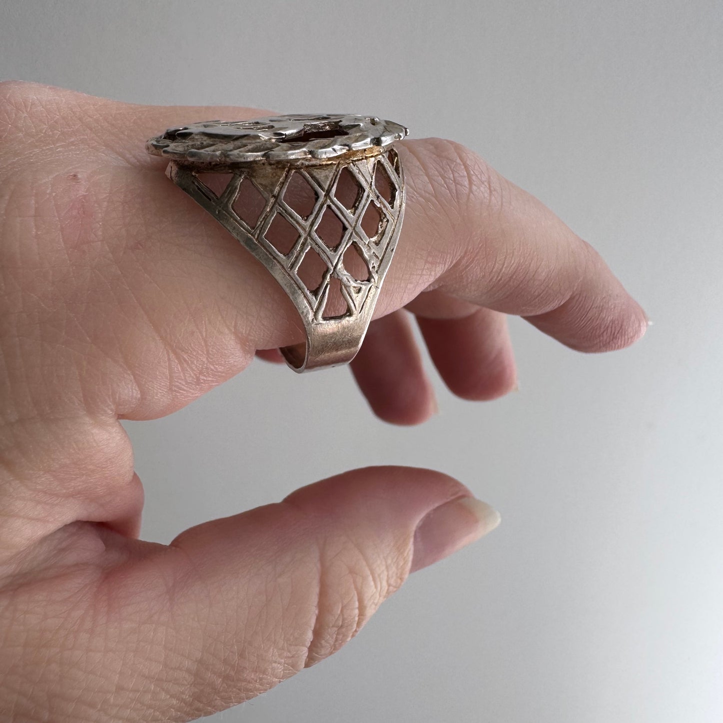 E S T A T E // $$$ / sterling silver dollar sign signet ring / size 11+