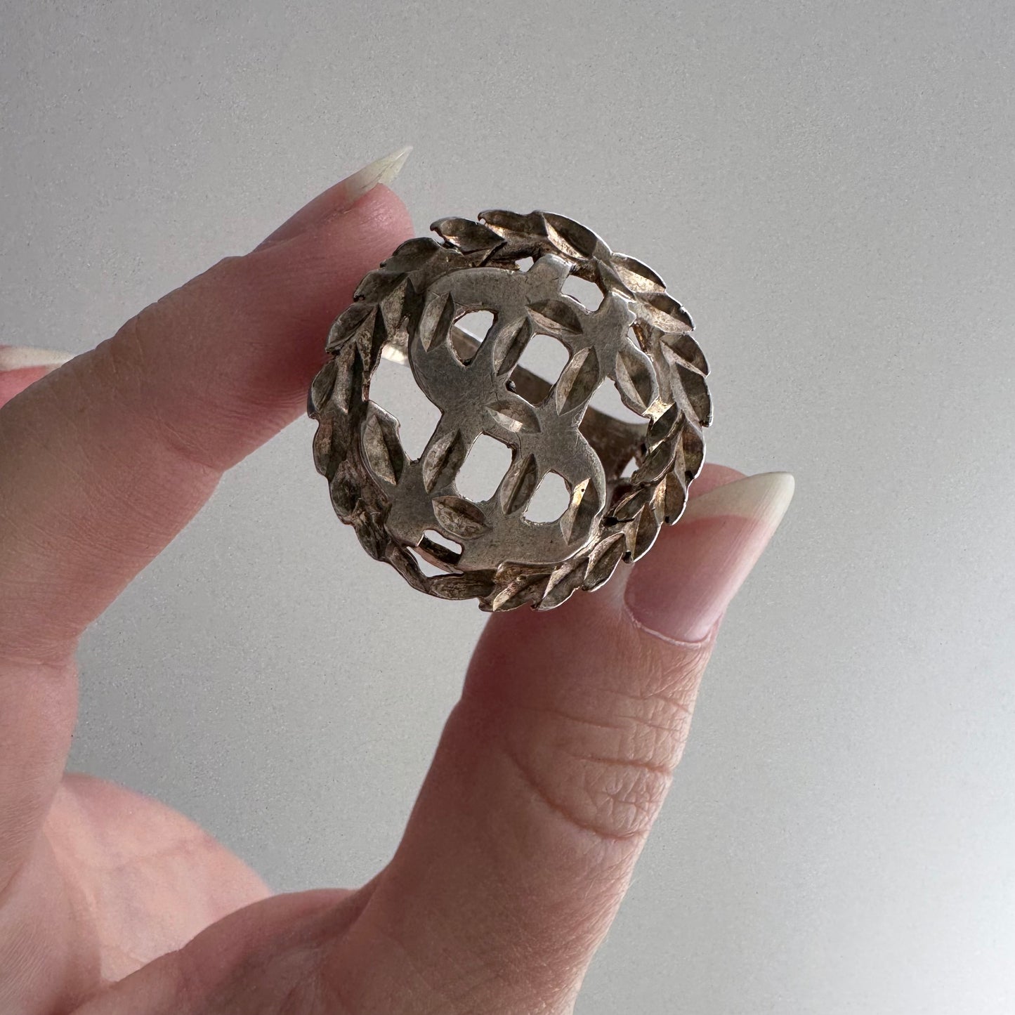 E S T A T E // $$$ / sterling silver dollar sign signet ring / size 11+