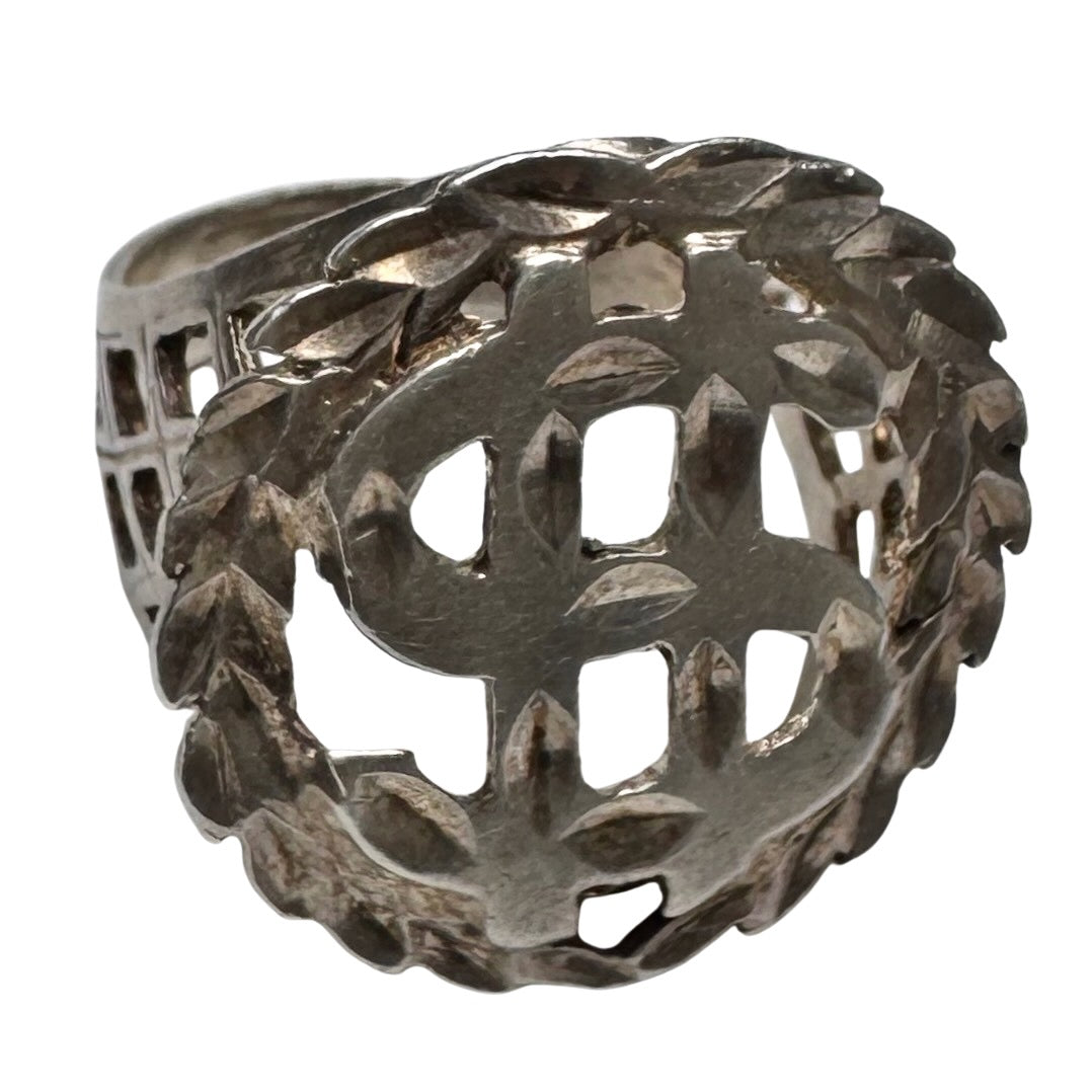 E S T A T E // $$$ / sterling silver dollar sign signet ring / size 11+
