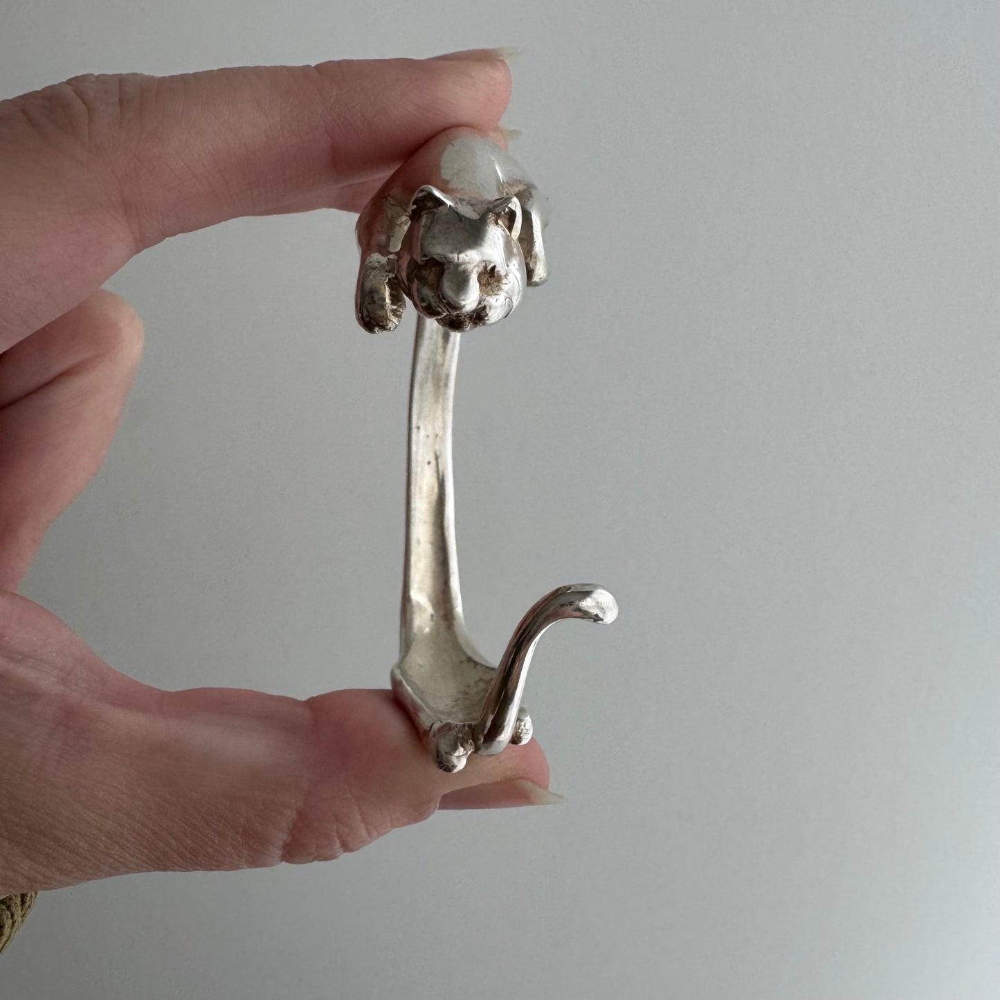 E S T A T E // humble strength / sterling silver big cat wrap cuff bracelet / 6+ inches