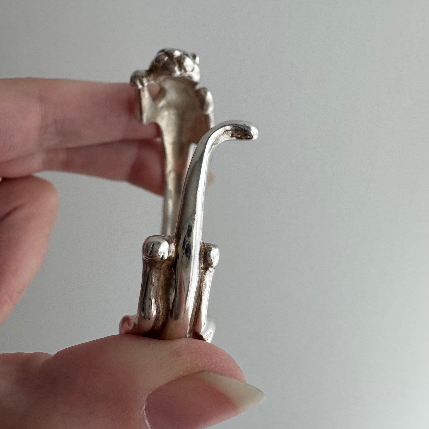 E S T A T E // humble strength / sterling silver big cat wrap cuff bracelet / 6+ inches