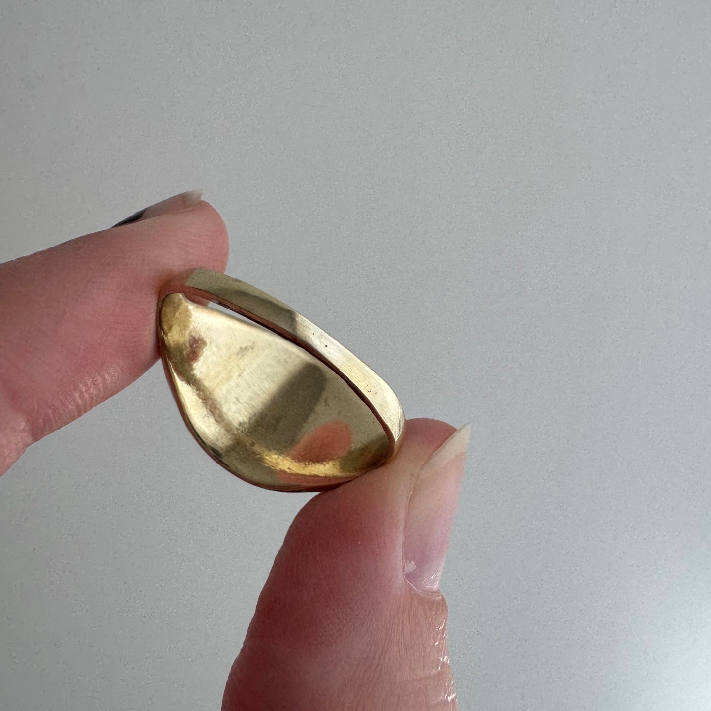 reimagined V I N T A G E // treasure seeker / 10k yellow and white gold signet with new crow engraving and diamond / size 8.75