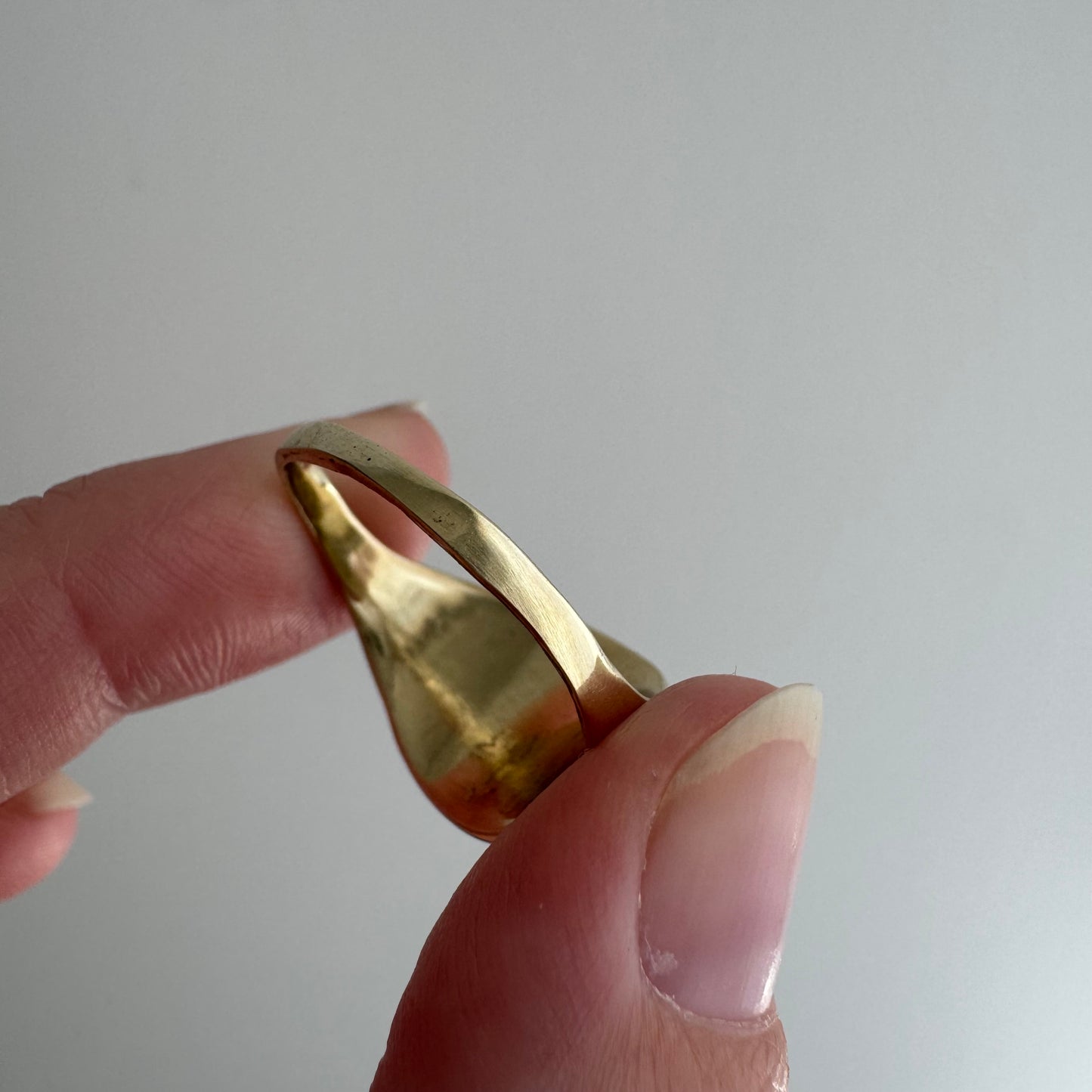 reimagined V I N T A G E // treasure seeker / 10k yellow and white gold signet with new crow engraving and diamond / size 8.75