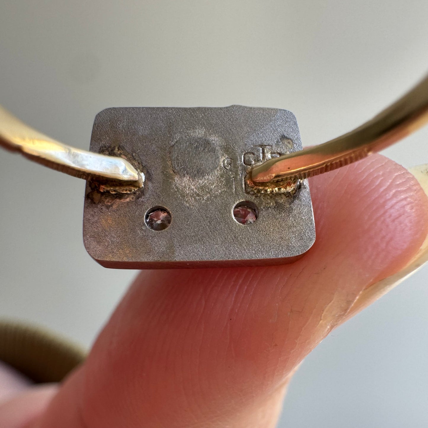 reimagined V I N T A G E // Lucky achievements / 10k and diamond Lucky supermaket pin conversion ring / size 5.75