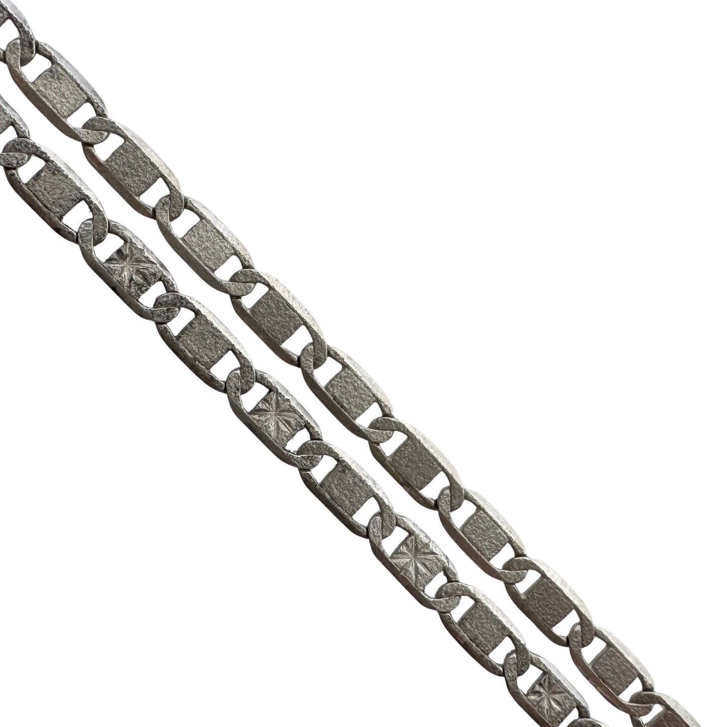 V I N T A G E // starburst layer / sterling silver flat mariner anchor chain with starburst details / 23.5", 5.9g