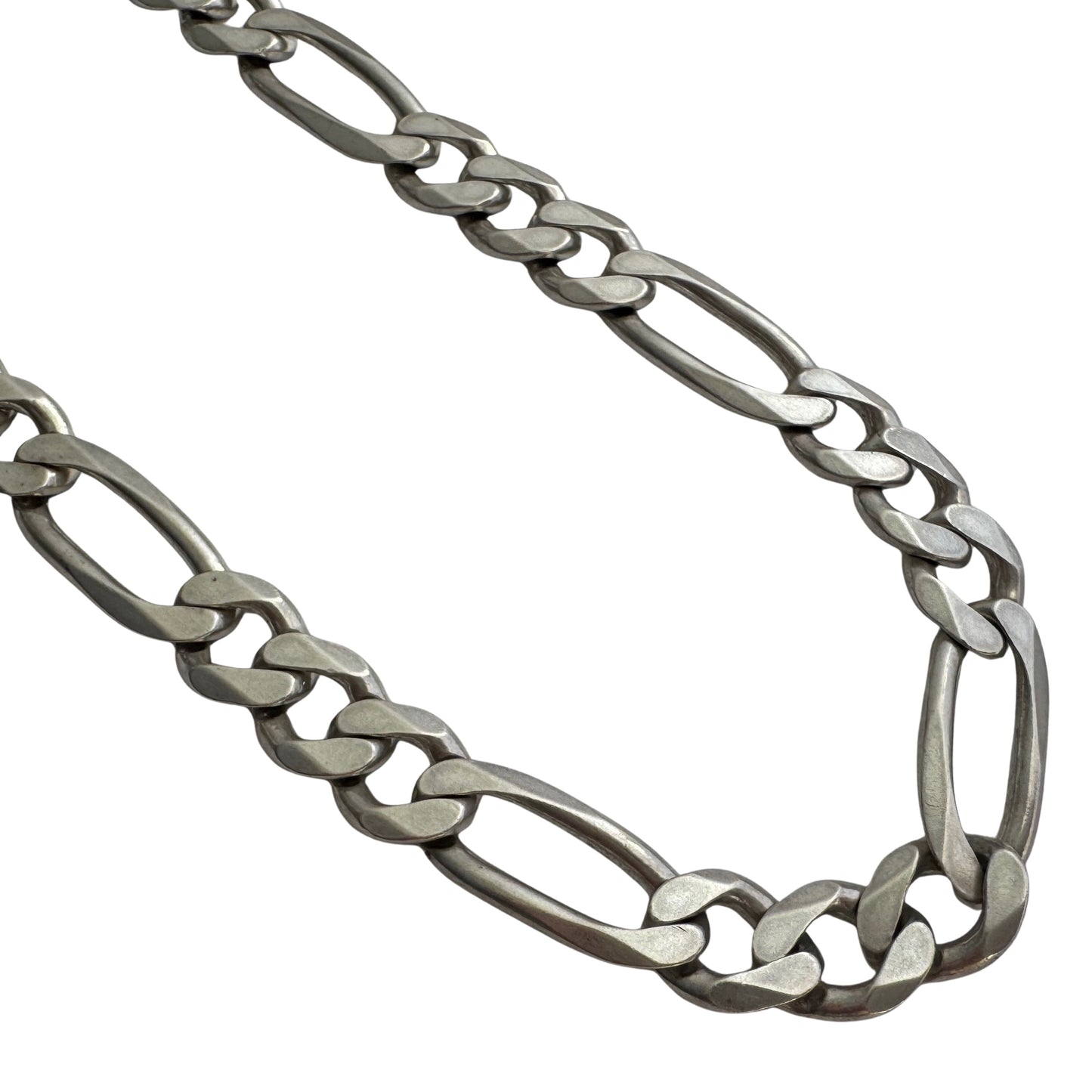 V I N T A G E // three to one  / wide chunky sterling silver figaro chain / 18.5", 42.1g