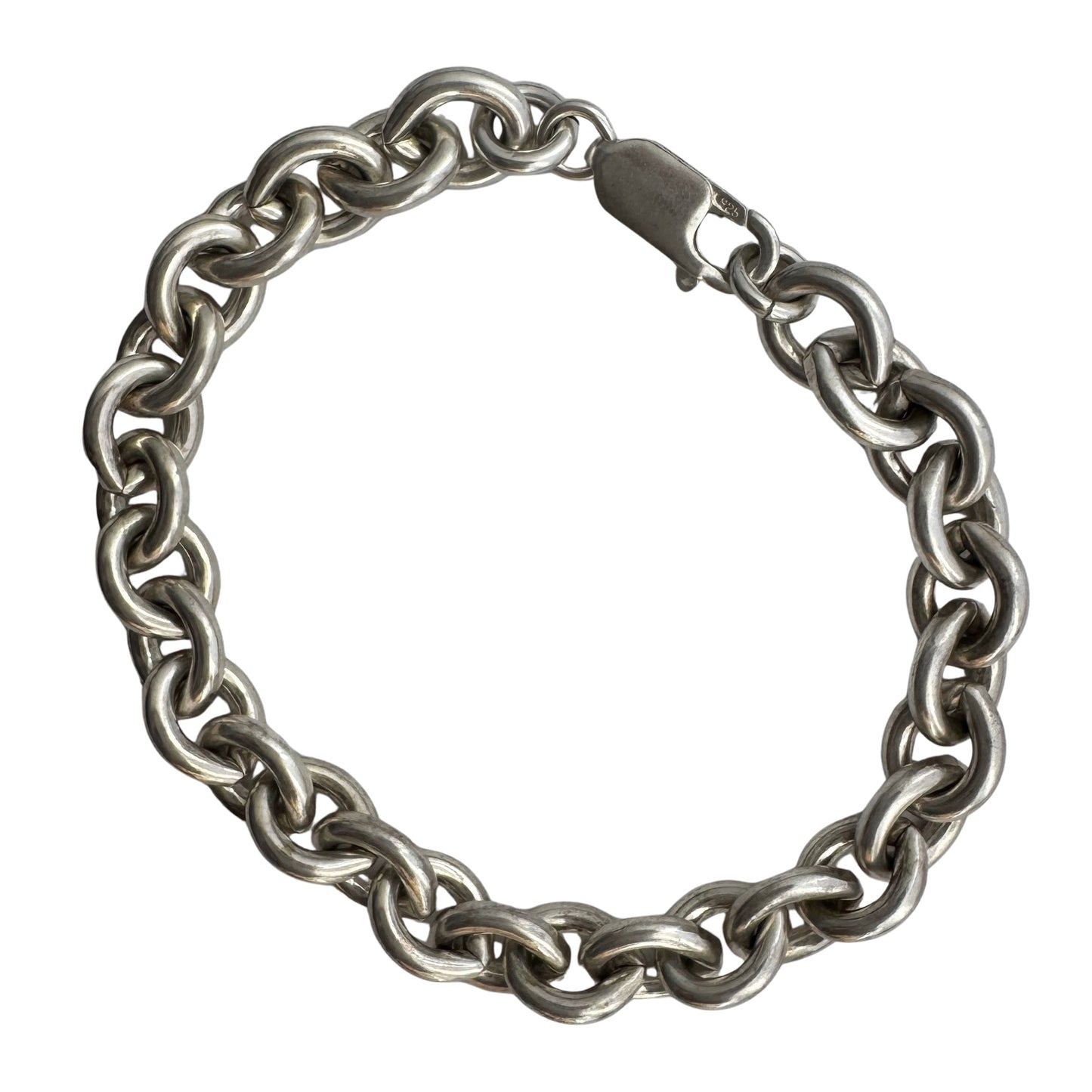 V I N T A G E // classic cable / sterling silver cable chain link bracelet / 6.75", 22.1g