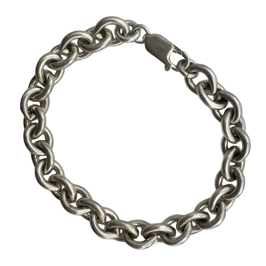 V I N T A G E // classic cable / sterling silver cable chain link bracelet / 6.75", 22.1g
