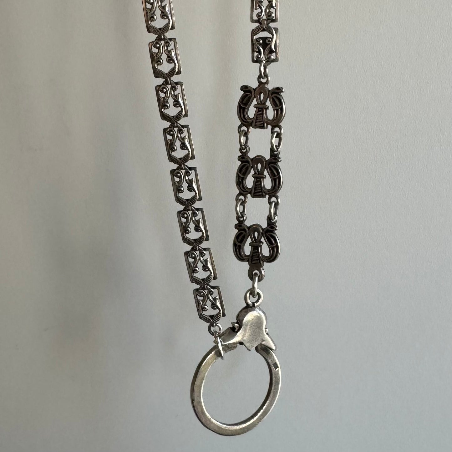 RESERVED V I N T A G E // cross cultural FrankenChain / sterling silver fancy chain / 18.5"