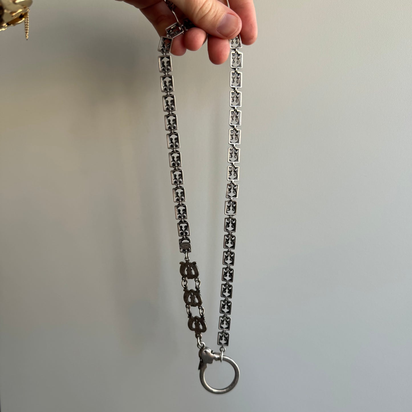 RESERVED V I N T A G E // cross cultural FrankenChain / sterling silver fancy chain / 18.5"