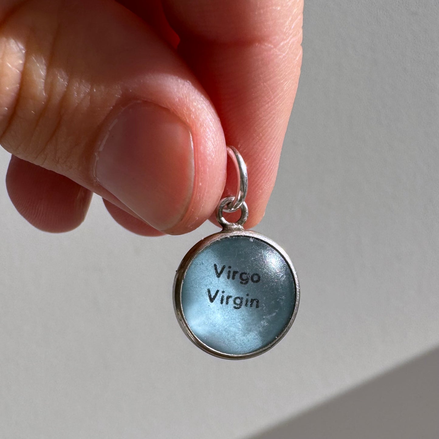 V I N T A G E // virgo the virgin / sterling silver and resin zodiac / a pendant