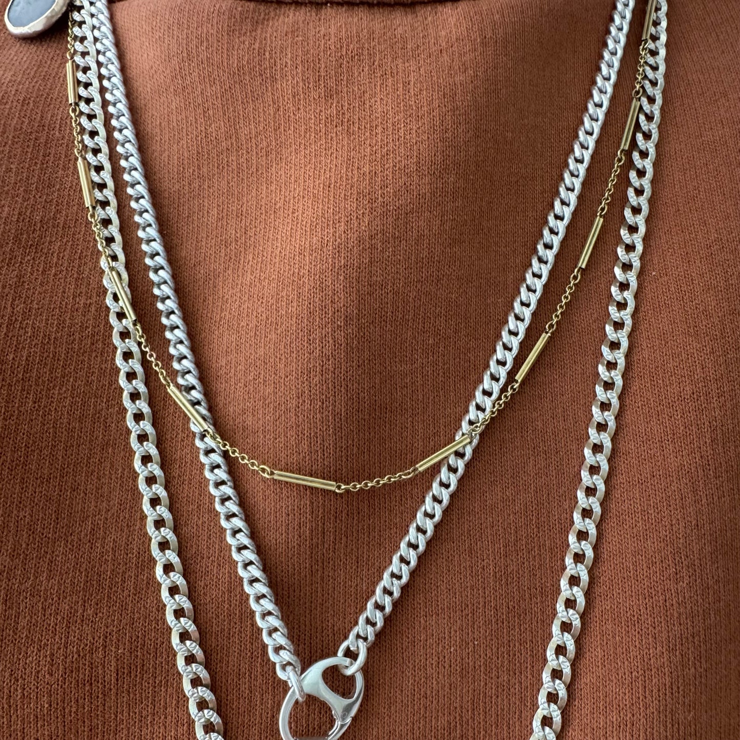 A N T I Q U E // time keeper / 10k yellow gold bar and cable watch chain / 12.25", 3g